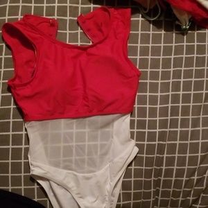 Red n white bathing suit